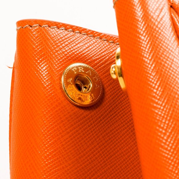 Prada Orange Papaya Saffiano Lux Tote Bag BN1844 - Picture 11 of 15
